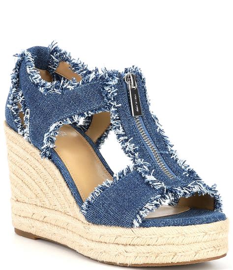 michael kors berkley platform wedge|Michael Kors denim wedges.